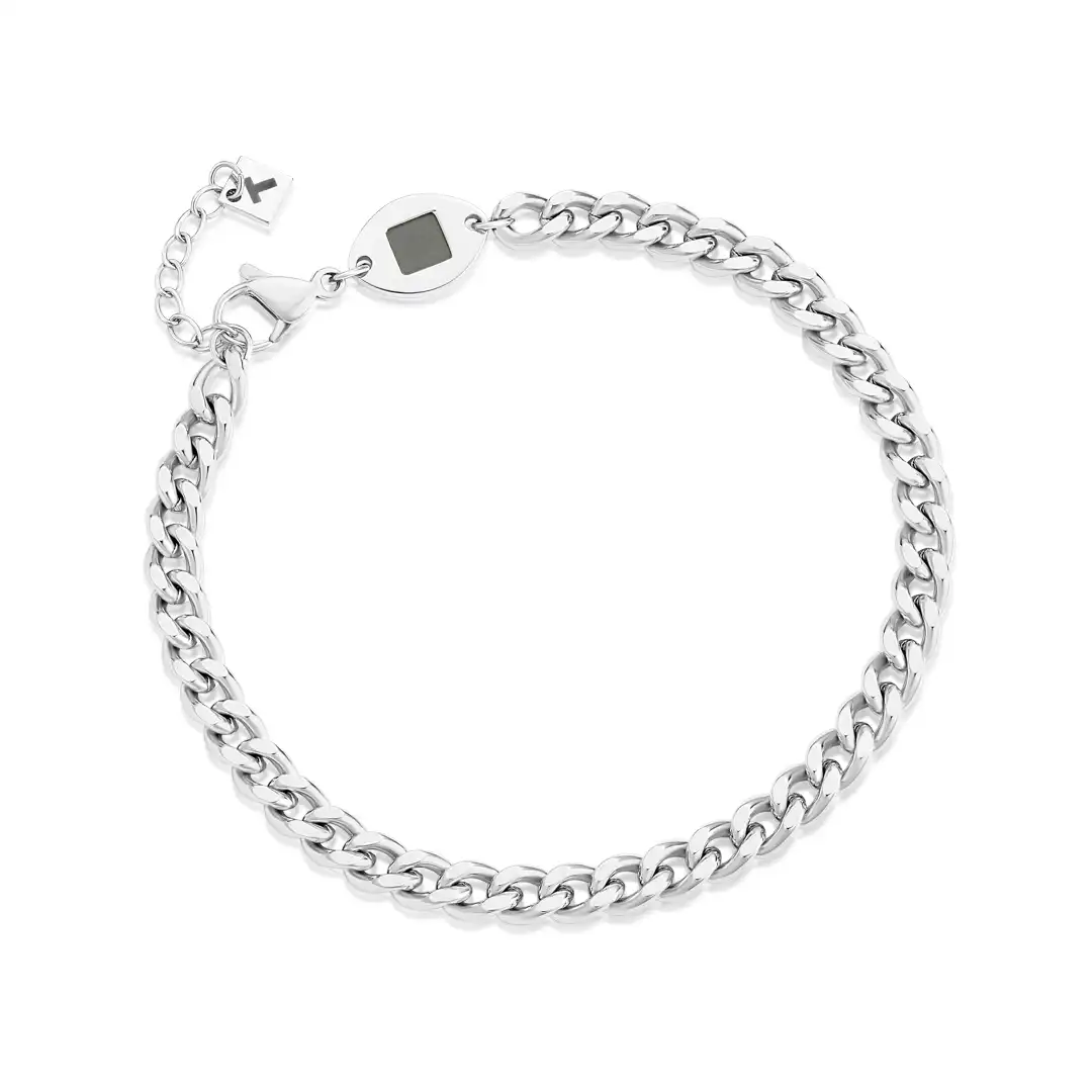 Silver Curb Chain Nano-Quran Bracelet